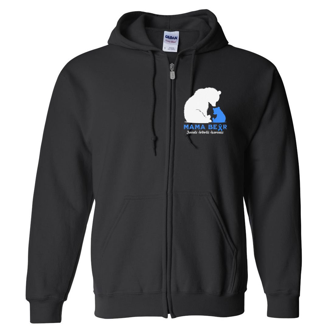 Mama-Bear Juvenile Arthritis Awareness Full Zip Hoodie