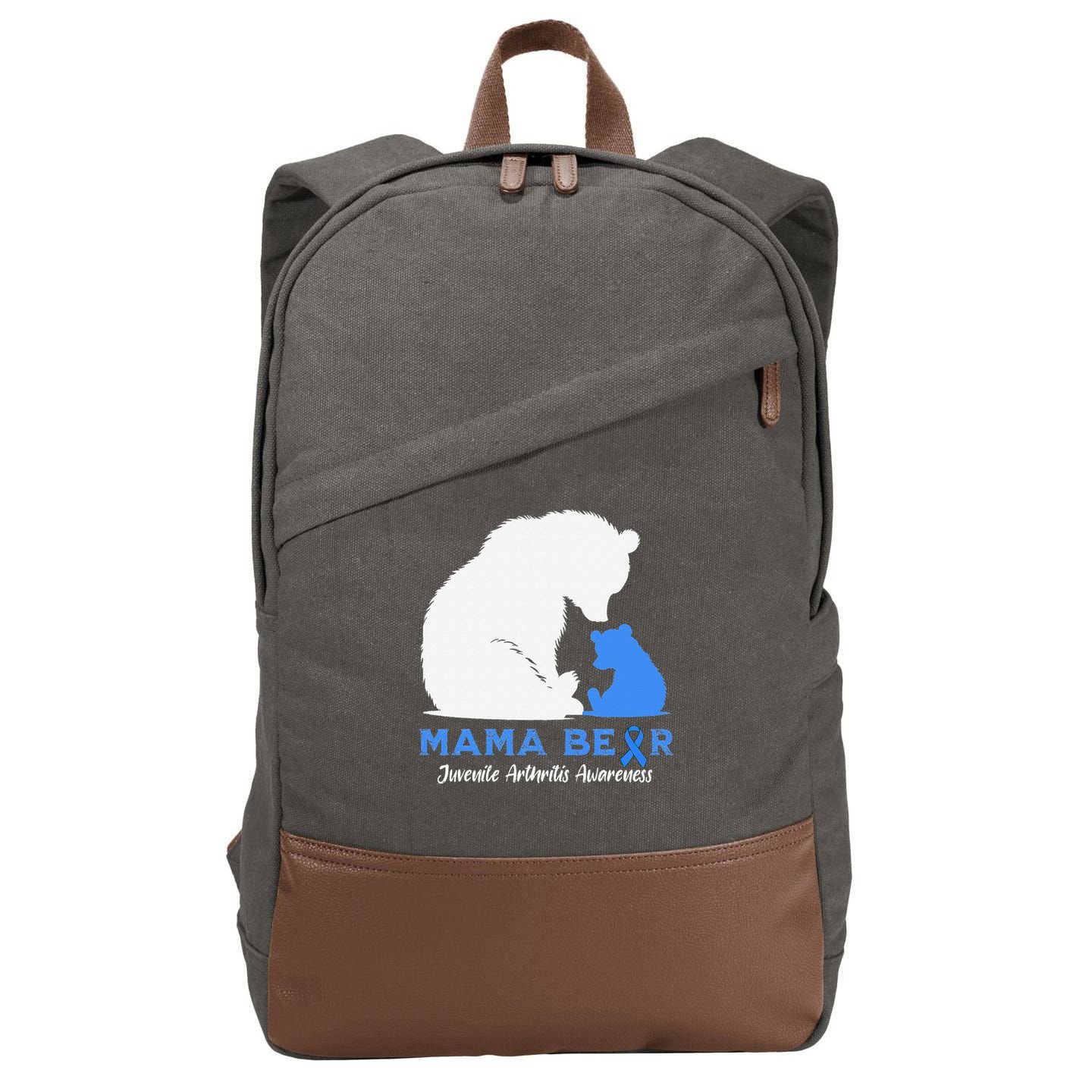 Mama-Bear Juvenile Arthritis Awareness Cotton Canvas Backpack