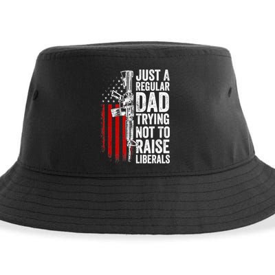 Mens Just A Regular Dad Trying Not To Raise Liberals Sustainable Bucket Hat