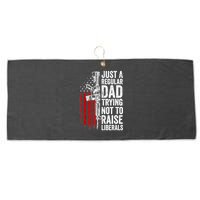 Mens Just A Regular Dad Trying Not To Raise Liberals Large Microfiber Waffle Golf Towel