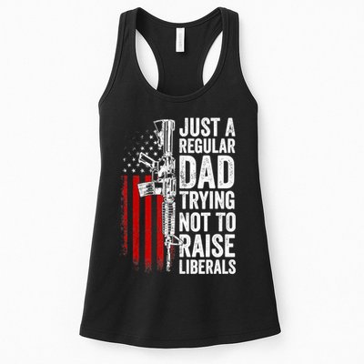 Mens Just A Regular Dad Trying Not To Raise Liberals Womens Tank Top