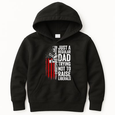 Mens Just A Regular Dad Trying Not To Raise Liberals Kids Hoodie