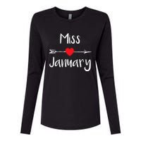 Miss January Birthday Month Celebration Womens Cotton Relaxed Long Sleeve T-Shirt