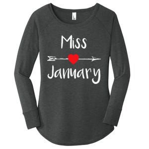 Miss January Birthday Month Celebration Women's Perfect Tri Tunic Long Sleeve Shirt