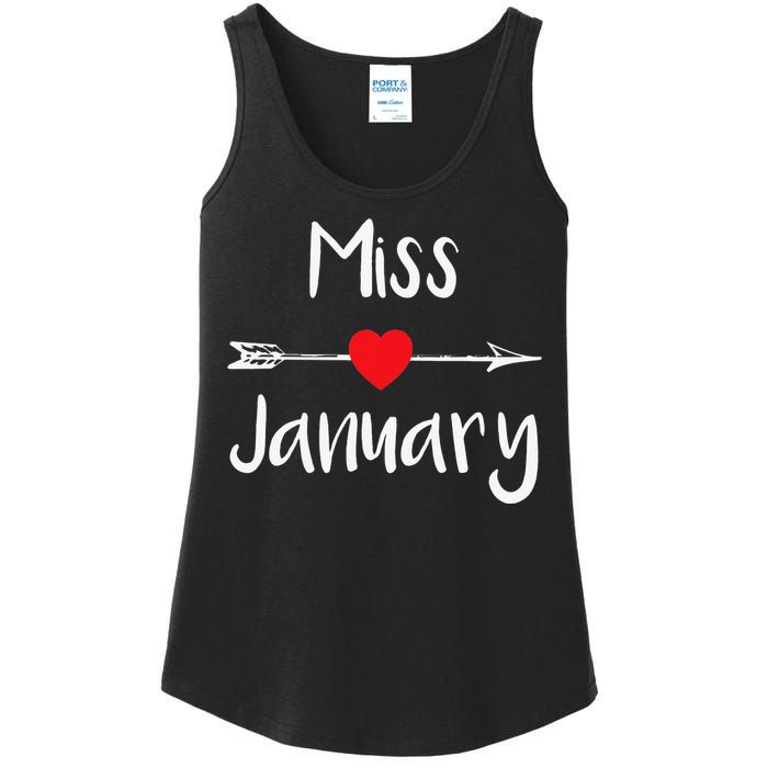 Miss January Birthday Month Celebration Ladies Essential Tank