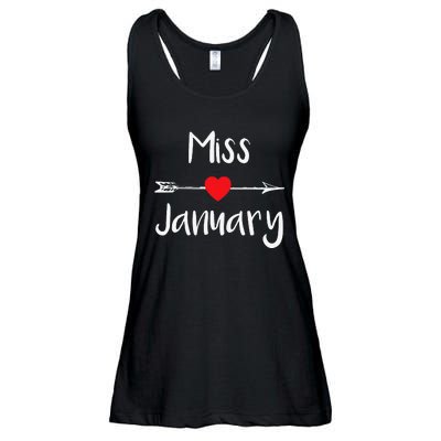 Miss January Birthday Month Celebration Ladies Essential Flowy Tank