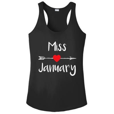 Miss January Birthday Month Celebration Ladies PosiCharge Competitor Racerback Tank