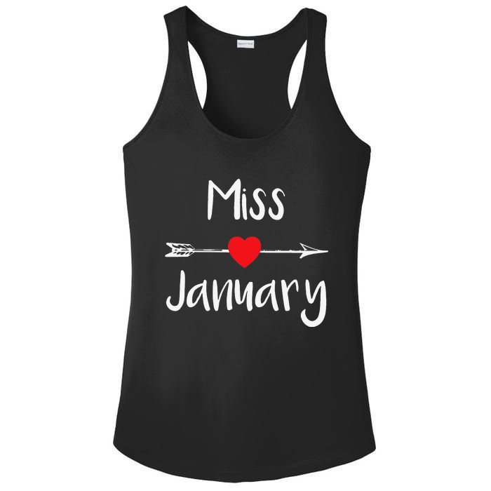 Miss January Birthday Month Celebration Ladies PosiCharge Competitor Racerback Tank