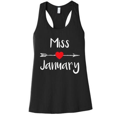 Miss January Birthday Month Celebration Women's Racerback Tank