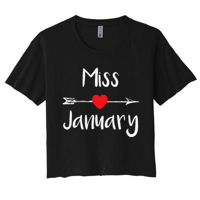 Miss January Birthday Month Celebration Women's Crop Top Tee