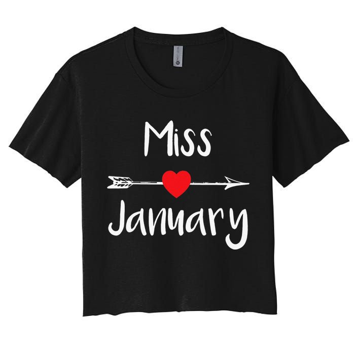 Miss January Birthday Month Celebration Women's Crop Top Tee