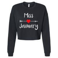 Miss January Birthday Month Celebration Cropped Pullover Crew