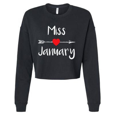 Miss January Birthday Month Celebration Cropped Pullover Crew