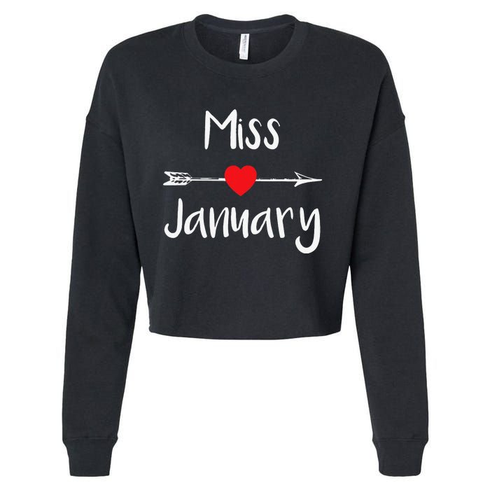 Miss January Birthday Month Celebration Cropped Pullover Crew