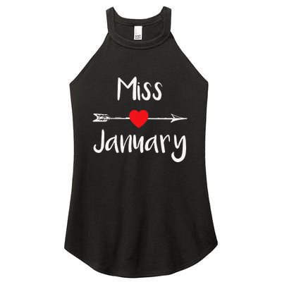 Miss January Birthday Month Celebration Women's Perfect Tri Rocker Tank