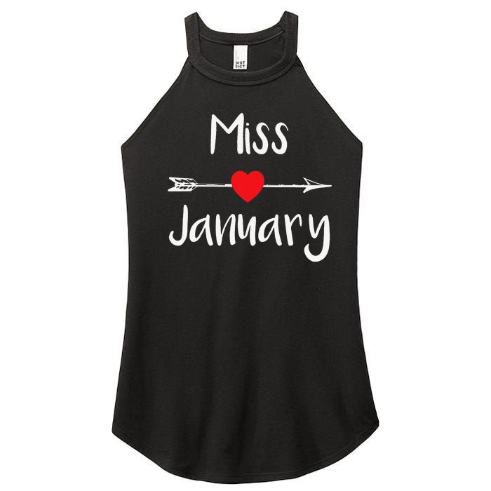 Miss January Birthday Month Celebration Women's Perfect Tri Rocker Tank