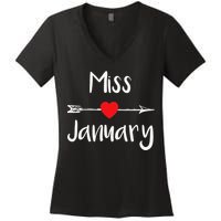 Miss January Birthday Month Celebration Women's V-Neck T-Shirt