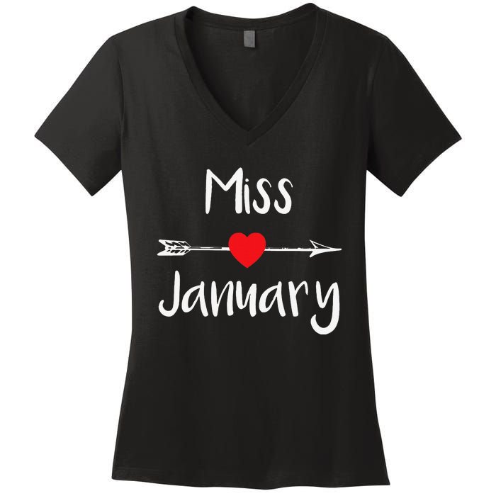 Miss January Birthday Month Celebration Women's V-Neck T-Shirt