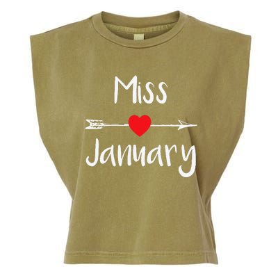 Miss January Birthday Month Celebration Garment-Dyed Women's Muscle Tee