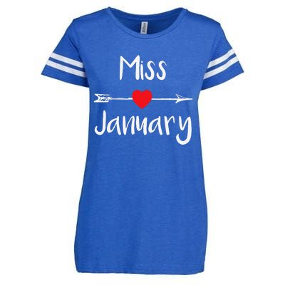 Miss January Birthday Month Celebration Enza Ladies Jersey Football T-Shirt