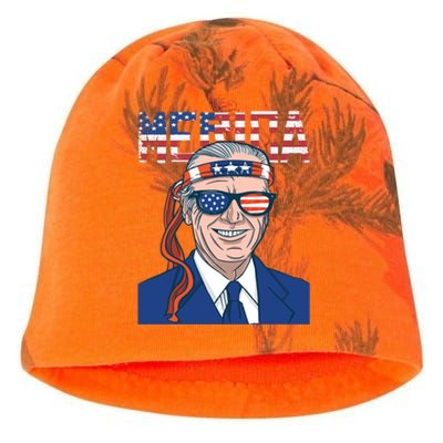 Merica Joe Biden 4th Of July Patriotic American Bandana Meaningful Gift Kati - Camo Knit Beanie