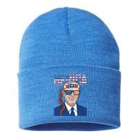 Merica Joe Biden 4th Of July Patriotic American Bandana Meaningful Gift Sustainable Knit Beanie