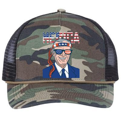 Merica Joe Biden 4th Of July Patriotic American Bandana Meaningful Gift Retro Rope Trucker Hat Cap