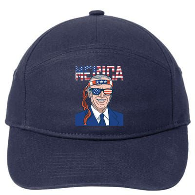 Merica Joe Biden 4th Of July Patriotic American Bandana Meaningful Gift 7-Panel Snapback Hat