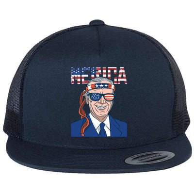 Merica Joe Biden 4th Of July Patriotic American Bandana Meaningful Gift Flat Bill Trucker Hat