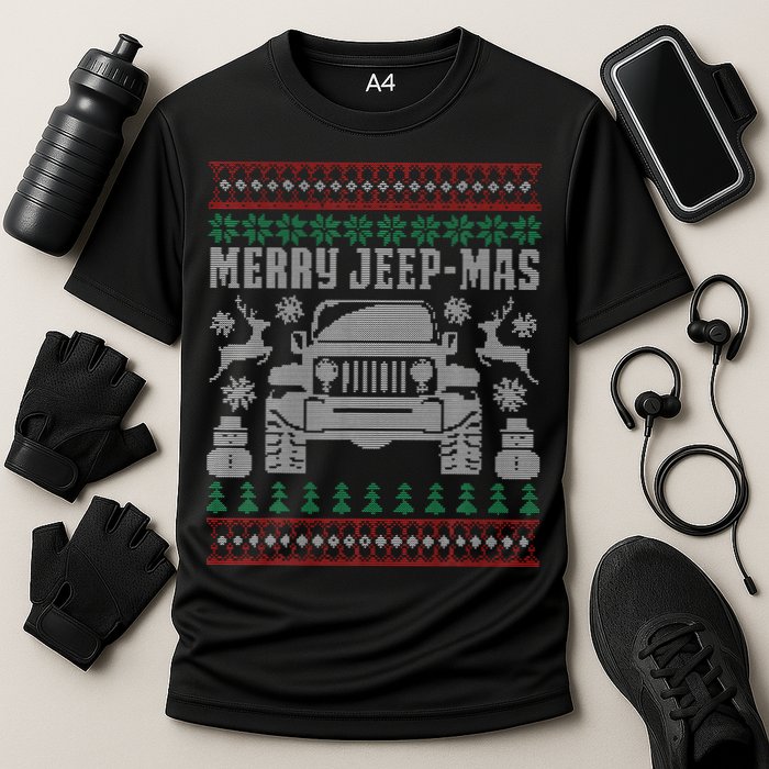 merry jeepmas buffalo plaid christmas xmas Cooling Performance Crew T-Shirt