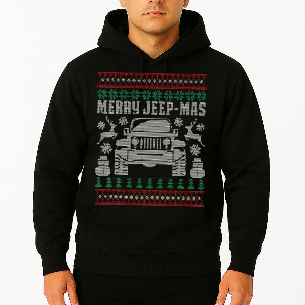 merry jeepmas buffalo plaid christmas xmas Hoodie