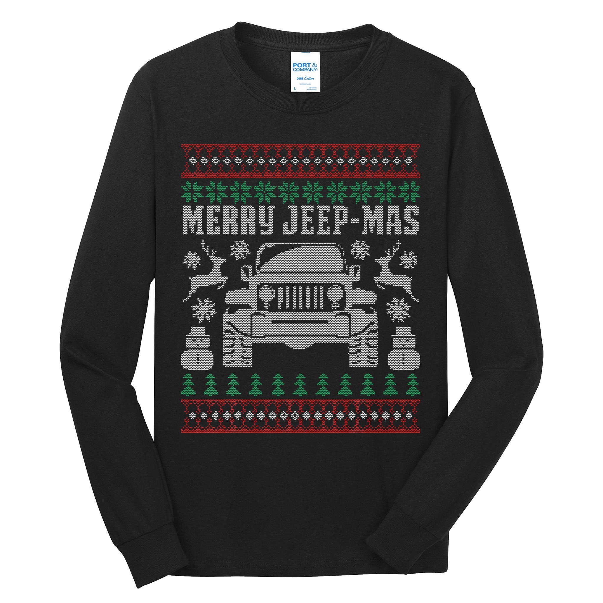 merry jeepmas buffalo plaid christmas xmas Tall Long Sleeve T-Shirt