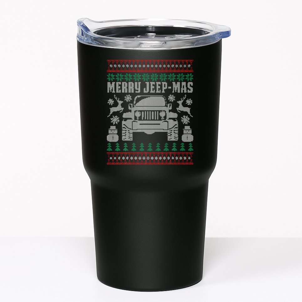 merry jeepmas buffalo plaid christmas xmas Tumbler