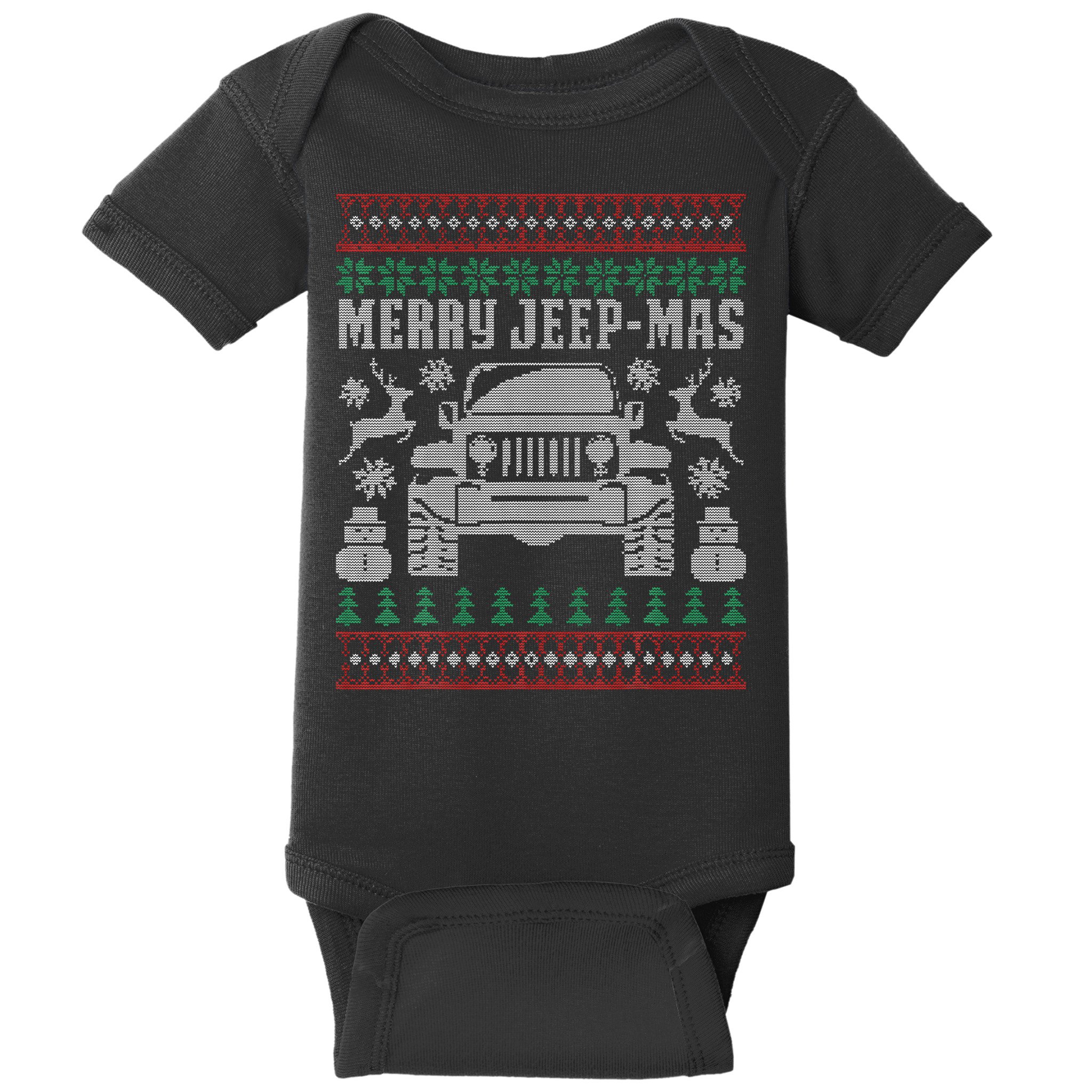 merry jeepmas buffalo plaid christmas xmas Baby Bodysuit