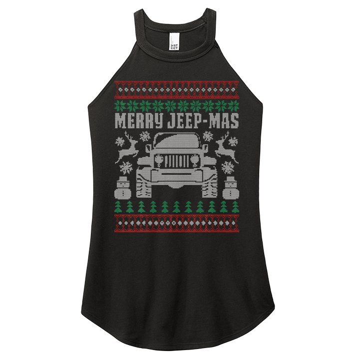 merry jeepmas buffalo plaid christmas xmas Women's Perfect Tri Rocker Tank