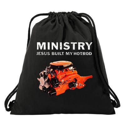 Ministry Jesus Built My Hotrod Drawstring Bag