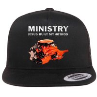 Ministry Jesus Built My Hotrod Flat Bill Trucker Hat