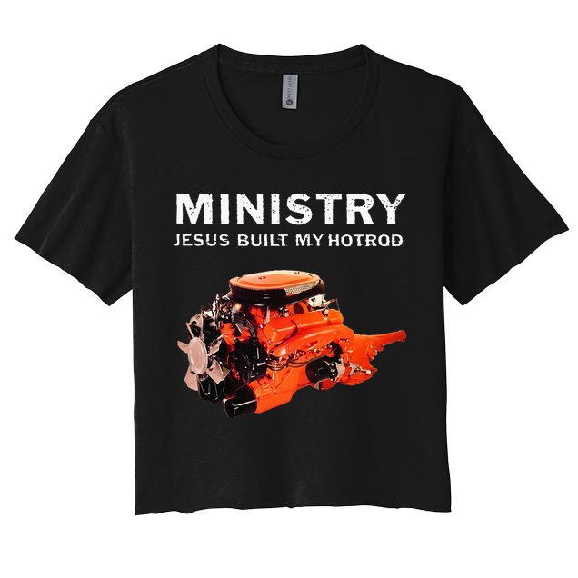 Ministry Jesus Built My Hotrod Women's Crop Top Tee