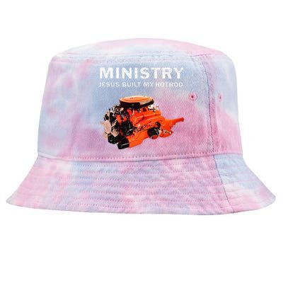 Ministry Jesus Built My Hotrod Tie-Dyed Bucket Hat