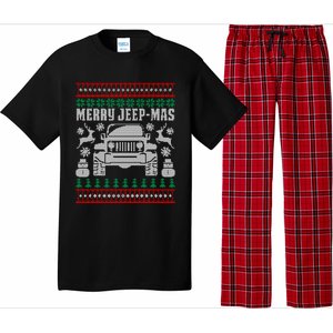 Merry Jeepmas Buffalo Plaid Christmas Xmas Funny Gift Gift Pajama Set