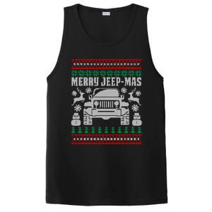 Merry Jeepmas Buffalo Plaid Christmas Xmas Funny Gift Gift PosiCharge Competitor Tank