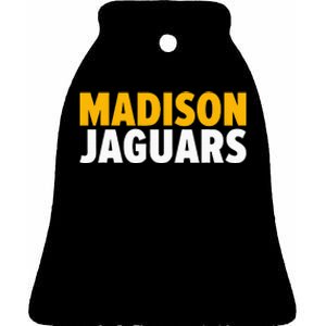 Madison Jaguars Bold Ceramic Bell Ornament