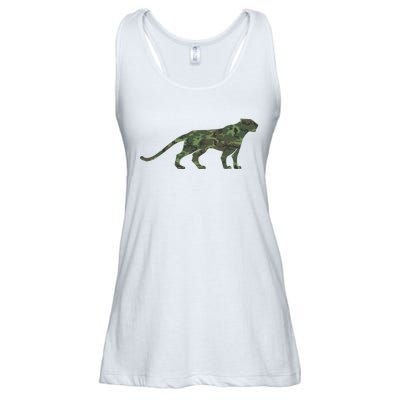 Military Jaguar Camo Print Us Panther Veteran Ladies Essential Flowy Tank