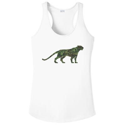 Military Jaguar Camo Print Us Panther Veteran Ladies PosiCharge Competitor Racerback Tank