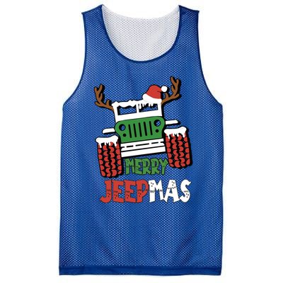 Merry Jeepmas Christmas Truck Christmas Xmas Cars Enthusiast Great Gift Mesh Reversible Basketball Jersey Tank