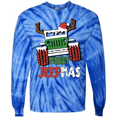 Merry Jeepmas Christmas Truck Christmas Xmas Cars Enthusiast Great Gift Tie-Dye Long Sleeve Shirt