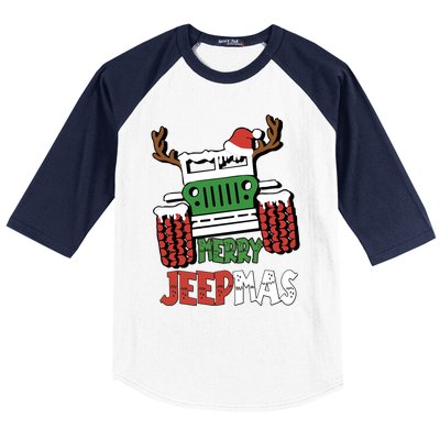 Merry Jeepmas Christmas Truck Christmas Xmas Cars Enthusiast Great Gift Baseball Sleeve Shirt