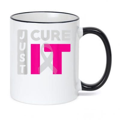 Motivation Just Cure It Ribbon Breast Cancer Awareness 11oz Black Color Changing Mug