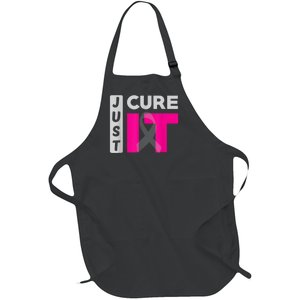 Motivation Just Cure It Ribbon Breast Cancer Awareness Full-Length Apron With Pockets