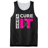 Motivation Just Cure It Ribbon Breast Cancer Awareness Mesh Reversible Basketball Jersey Tank